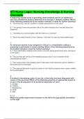 ATI Nurse Logic&colon; Nursing Knowledge & Nursing Concepts