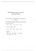 SAT Mathematics Level 2 Practice Test WITH WELL EXPLAINED SOLUTIONS