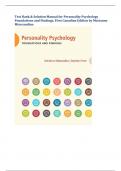 Test Bank & Solution Manual for Personality Psychology  Foundations and Findings, First Canadian Edition by Marianne  Miserandin