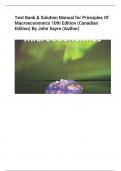 Test Bank & Solution Manual for Principles Of  Macroeconomics 10th Edition &lpar;Canadian  Edition&rpar; By John Sayre &lpar;Author