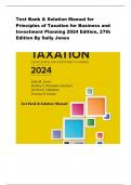 Test Bank & Solution Manual for  Principles of Taxation for Business and  Investment Planning 2024 Edition, 27th  Edition By Sally Jone