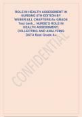 health assessment in nursing 6th edition by weber all chapters a grade test bank nurses role in health