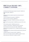 LATEST KSV 2 Exam 2023&sol;2024 100&percnt; CORRECT ANSWERS