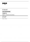 aqa A-level ACCOUNTING (7127/1) Paper 1 Financial Accounting: June 2023 Mark Scheme