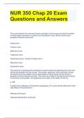 NUR 350 Chap 20 Exam Questions and Answers