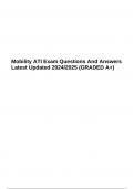 Mobility ATI Exam Questions And Answers Latest Updated 2024/2025 (GRADED A+)