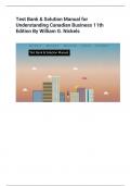 Test Bank & Solution Manual for  Understanding Canadian Business 11th  Edition By William G&period; Nickel