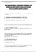 ATI Mental Health Assessment Questions For 2024 Exam. Solved 100% Correct /Verified Answers-2024 Guide Graded A+