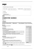 aqa AS COMPUTER SCIENCE Paper 2 (7516/2) Question Paper May 2023