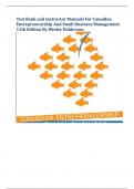 Test Bank and Instructor Manuals For Canadian  Entrepreneurship And Small Business Management  11th Edition By Wesley Balderso