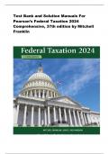Test Bank and Solution Manuals For  Pearson&rsquo;s Federal Taxation 2024  Comprehensive&comma; 37th edition by Mitchell  Frankli