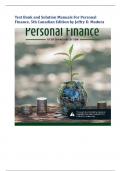 Test Bank and Solution Manuals For Personal  Finance&comma; 5th Canadian Edition by Jeffry D&period; Madur
