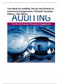 Test Bank for Auditing The Art and Science of  Assurance Engagements, Fifteenth Canadian  Edition, 15th editio