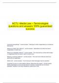  NCTJ -Media Law – Terminologies questions and answers 100% guaranteed success.