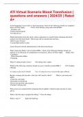 ATI Virtual Scenario Blood Transfusion &vert; questions and answers &vert; 2024&sol;25 &vert; Rated A&plus;