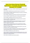 Iowa Core Exam Review Pesticide Applicators &vert; Complete Questions And Answers &vert; A&plus; Graded