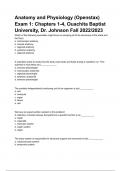 Anatomy and Physiology &lpar;Openstax&rpar; Exam 1&colon; Chapters 1-4&comma; Ouachita Baptist University&comma; Dr&period; Johnson Fall 2022&sol;2023 UPDATED