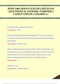 HUBS 1406 MOLECULES OF LIFE EXAM  &vert; QUESTIONS & ANSWERS &lpar;VERIFIED&rpar; &vert;  LATEST UPDATE &vert; GRADED A&plus;