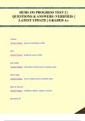 HUBS 191 PROGRESS TEST 2 &vert;  QUESTIONS & ANSWERS &lpar;VERIFIED&rpar; &vert;  LATEST UPDATE &vert; GRADED A&plus;