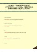 HUBS 191 PROGRESS TEST 2 &vert;  QUESTIONS & ANSWERS &lpar;VERIFIED&rpar; &vert;  LATEST UPDATE &vert; GRADED A&plus;