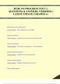 HUBS 191 PROGRESS TEST 1 &vert;  QUESTIONS & ANSWERS &lpar;VERIFIED&rpar; &vert;  LATEST UPDATE &vert; GRADED A&plus;