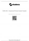 NURS 223L - Interpersonal Process Analysis Template