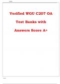 Complete Verified Up to Date WGU C207 OA Test Banks