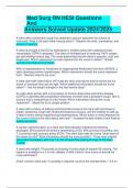 BEST REVIEW Med Surg RN HESI Questions And Answers Solved Update 2024&sol;2025