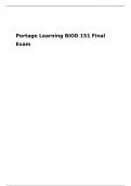 Portage Learning BIOD 151 Final Exam