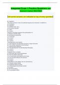 Integrated Exam 1 Practice Questions and Answers Latest 2022&sol;2023