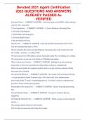 Devoted 2021 Agent Certification 2023 QUESTIONS AND ANSWERS ALREADY PASSED A&plus; VERIFIED