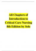 All Chapters of Introduction to Critical Care Nursing 8th Edition by Sole