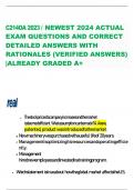 C214OA 2023 /  NEWEST 2024 ACTUAL EXAM QUESTIONS AND CORRECT DETAILED ANSWERS WITH RATIONALES (VERIFIED ANSWERS) |ALREADY GRADED A+            • Thestockpriceofacompanyincreasesandthemarket isdeemedefficient. Whatassumptioncanbemade?A. Anew, patented, pro