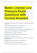 Boiler License Low Pressure Exam Questions with Correct Answers