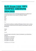 BEST ANSWERS RePL Exam CASA 100%  VERIFIED ANSWERS  2024/2025
