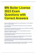 MN Boiler License 2023 Exam Questions with Correct Answers