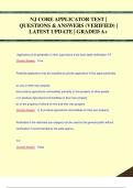 NJ CORE APPLICATOR TEST &vert;  QUESTIONS & ANSWERS &lpar;VERIFIED&rpar; &vert;  LATEST UPDATE &vert; GRADED A&plus;