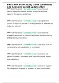 PRA CFRP Exam Study Guide &lpar;Questions and Answers&rpar; Latest update 2024