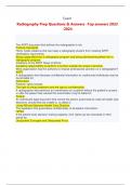 Radiography Prep Questions & Answers -Top answers 2023 -2024