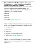 Florida Community Association Manager Prelicensure   Exam Questions Answered &lpar;latest 2024&rpar; Verified Answers 