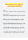 Nursing fundamentals chapter 28- respiratory care Exam 2024