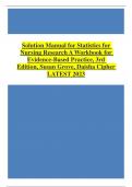solution_manual_for_statistics_for_nursing_research_a_workbook_for_evid    Chamberlain College of Nursing STATISTICS MISC