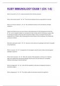 Kuby Immunology Exam 1 (Ch. 1-5) 433  Questions with 100% Correct Answers | Verified | Latest Update|84 Pages
