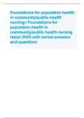Foundations for population health in community/public health nursing