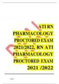 Med C ATI RN PHARMACOLOGY PROCTORED EXAM 2021/2022, RN ATI PHARMACOLOGY PROCTORED EXAM 2021 /2022 Med C