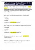 Pathophysiology Module 3 Exam Review Exam Questions and Answers 