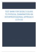 Test Bank for Seidel's Guide To Physical Examination an Interprofessional Approach 11th Ed