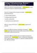 Portage Pathophysiology Module 1 Exam Questions And Answers