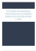 Test Bank for Abnormal Psychology in a Changing World, 8th Edition Jeffrey S. Nevi