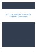 Test Bank Abnormal Psychology Questions And Answers